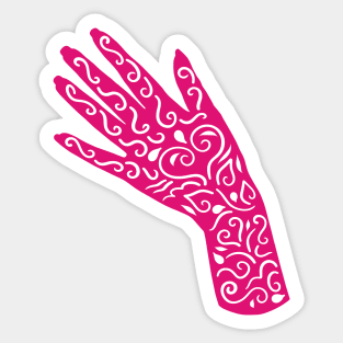 Pink Henna Hand | Cherie's Art(c) 2021 Sticker